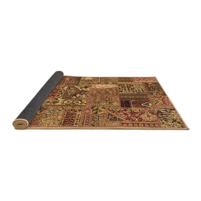 Sideview of Patchwork Brown Transitional Rug, abs2057brn