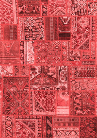 Patchwork Red Transitional Rug, abs2057red