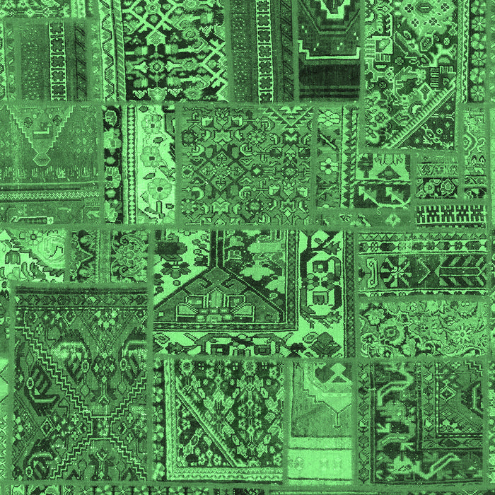 Patchwork Emerald Green Transitional Rug, abs2057emgrn