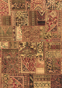 Patchwork Brown Transitional Rug, abs2057brn