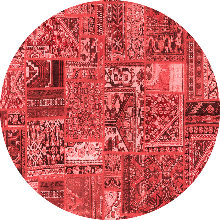 Patchwork Red Transitional Rug, abs2057red