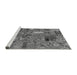 Sideview of Machine Washable Patchwork Gray Transitional Rug, wshabs2057gry