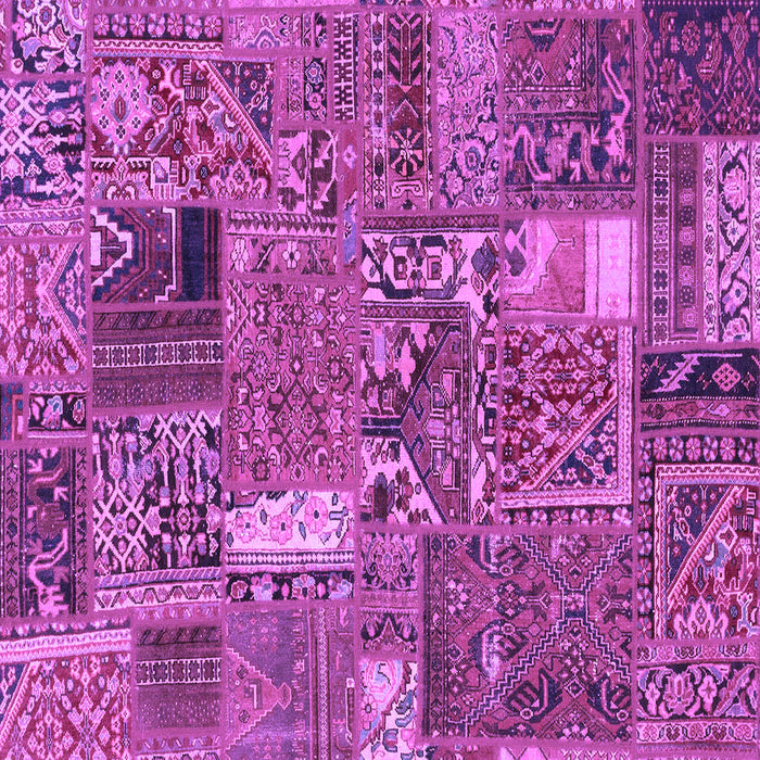 Square Machine Washable Patchwork Purple Transitional Area Rugs, wshabs2057pur