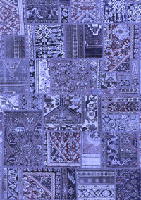 Patchwork Blue Transitional Rug, abs2057blu