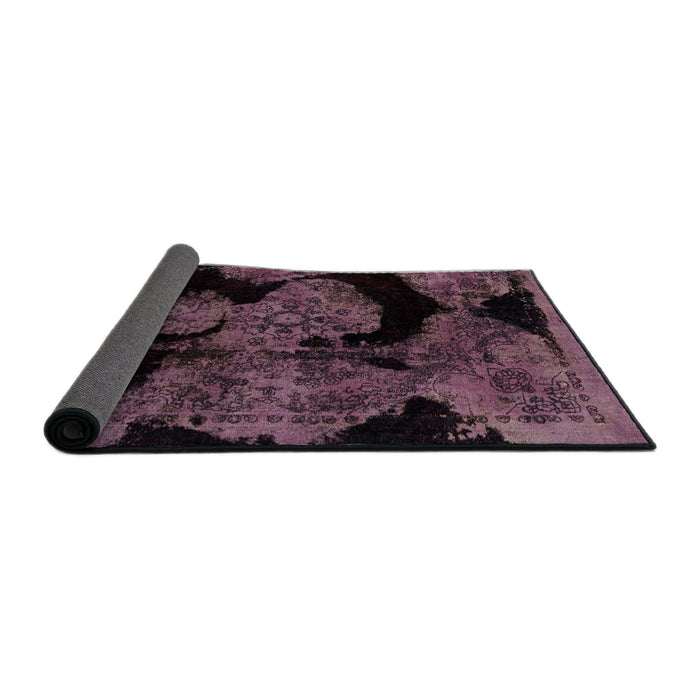 Sideview of Abstract Raspberry Purple Modern Rug, abs2058