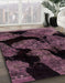 Machine Washable Abstract Raspberry Purple Rug in a Family Room, wshabs2058