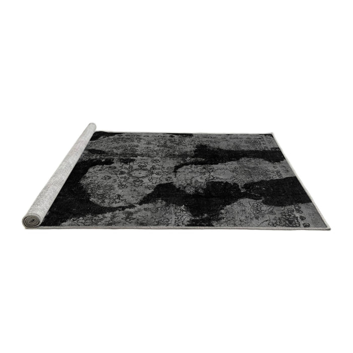 Sideview of Machine Washable Abstract Gray Modern Rug, wshabs2058gry