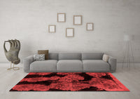 Machine Washable Abstract Red Modern Rug, wshabs2058red