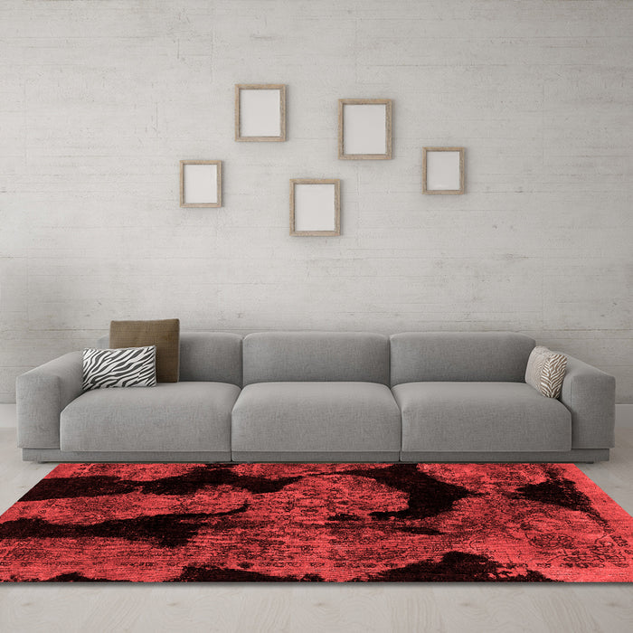 Modern Red Washable Rugs
