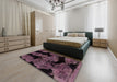 Machine Washable Abstract Raspberry Purple Rug in a Bedroom, wshabs2058