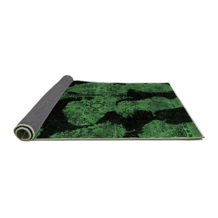 Sideview of Abstract Emerald Green Modern Rug, abs2058emgrn