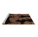 Sideview of Machine Washable Abstract Brown Modern Rug, wshabs2058brn
