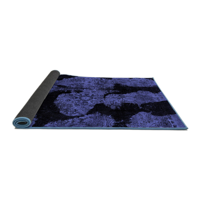 Sideview of Abstract Blue Modern Rug, abs2058blu