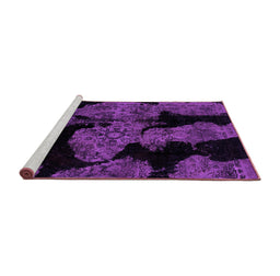 Sideview of Machine Washable Abstract Purple Modern Area Rugs, wshabs2058pur