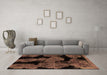 Machine Washable Abstract Brown Modern Rug in a Living Room,, wshabs2058brn