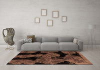 Machine Washable Abstract Brown Modern Rug, wshabs2058brn