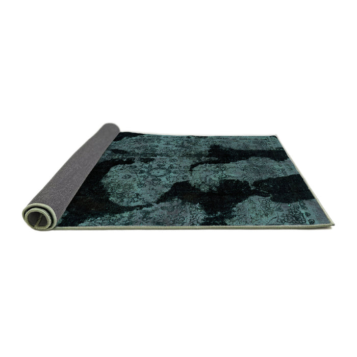 Sideview of Abstract Turquoise Modern Rug, abs2058turq