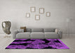 Machine Washable Abstract Purple Modern Area Rugs in a Living Room, wshabs2058pur