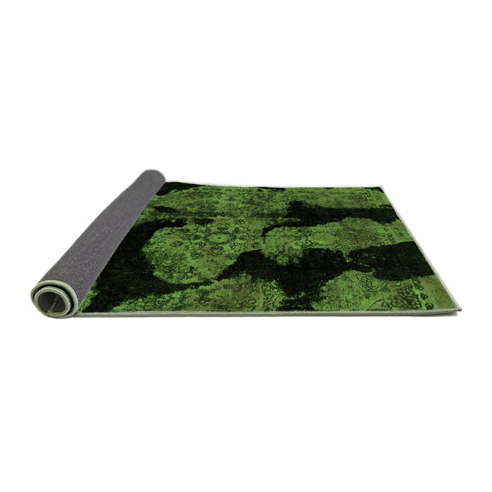 Sideview of Abstract Green Modern Rug, abs2058grn