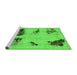 Sideview of Machine Washable Abstract Green Modern Area Rugs, wshabs2059grn