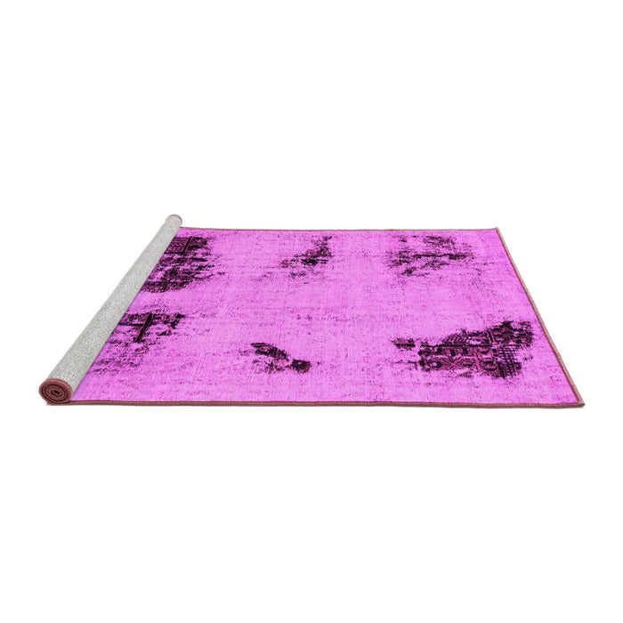 Sideview of Machine Washable Abstract Pink Modern Rug, wshabs2059pnk