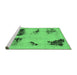 Sideview of Machine Washable Abstract Emerald Green Modern Area Rugs, wshabs2059emgrn