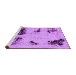 Sideview of Machine Washable Abstract Purple Modern Area Rugs, wshabs2059pur
