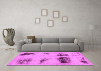 Machine Washable Abstract Pink Modern Rug, wshabs2059pnk