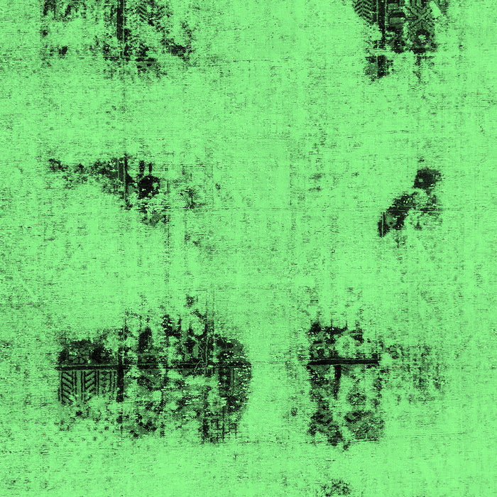 Machine Washable Abstract Emerald Green Modern Area Rugs, wshabs2059emgrn