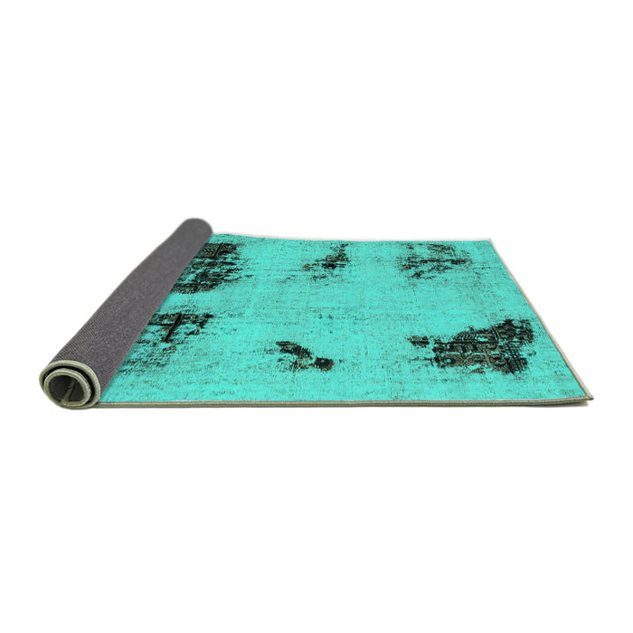 Sideview of Abstract Turquoise Modern Rug, abs2059turq
