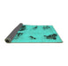 Sideview of Abstract Turquoise Modern Rug, abs2059turq