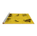 Sideview of Machine Washable Abstract Yellow Modern Rug, wshabs2059yw