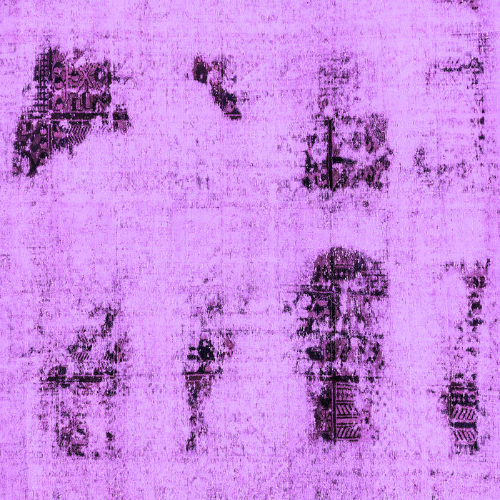 Square Machine Washable Abstract Purple Modern Area Rugs, wshabs2059pur