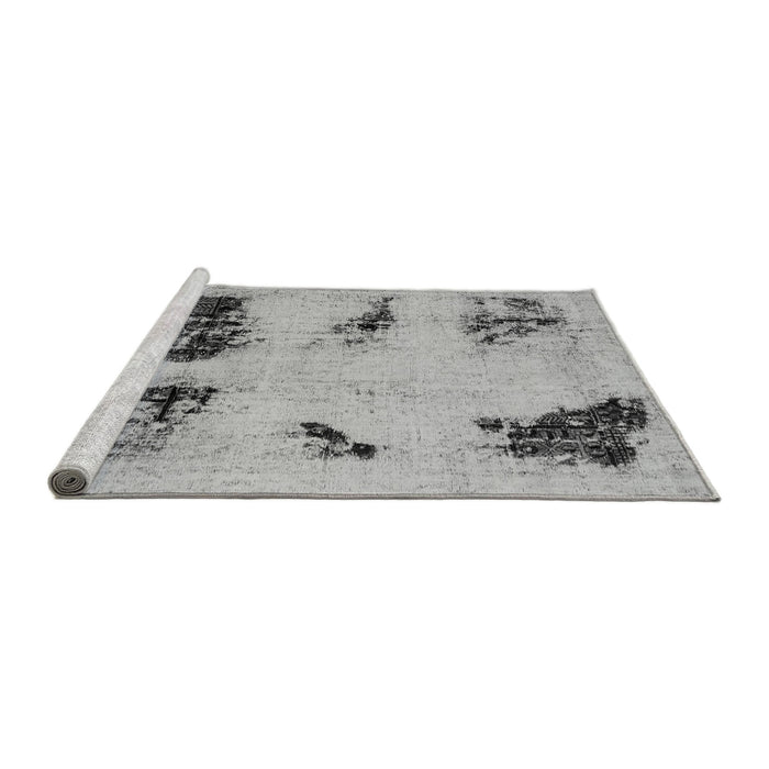 Sideview of Machine Washable Abstract Gray Modern Rug, wshabs2059gry