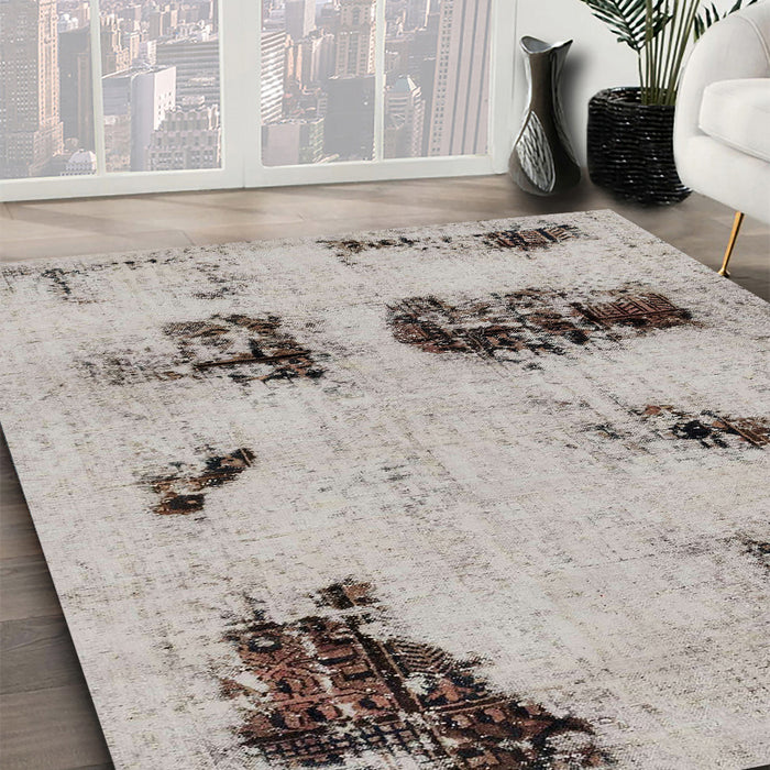 Machine Washable Abstract Rose Dust Purple Rug in a Family Room, wshabs2059