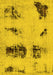 Machine Washable Abstract Yellow Modern Rug, wshabs2059yw