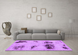 Machine Washable Abstract Purple Modern Area Rugs in a Living Room, wshabs2059pur