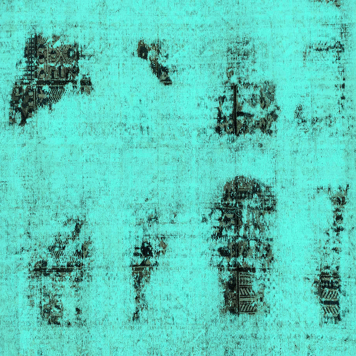 Square Abstract Turquoise Modern Rug, abs2059turq