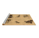 Sideview of Machine Washable Abstract Brown Modern Rug, wshabs2059brn