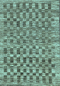 Checkered Light Blue Modern Rug, abs205lblu