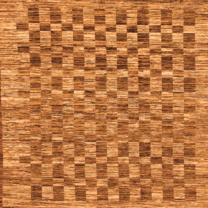 Square Checkered Orange Modern Rug, abs205org
