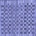 Square Machine Washable Checkered Blue Modern Rug, wshabs205blu