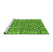 Sideview of Machine Washable Checkered Green Modern Area Rugs, wshabs205grn