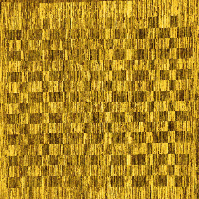 Square Machine Washable Checkered Yellow Modern Rug, wshabs205yw