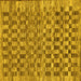 Square Machine Washable Checkered Yellow Modern Rug, wshabs205yw