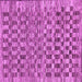 Square Machine Washable Checkered Purple Modern Area Rugs, wshabs205pur