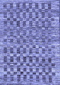 Checkered Blue Modern Rug, abs205blu