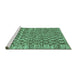 Sideview of Machine Washable Checkered Turquoise Modern Area Rugs, wshabs205turq