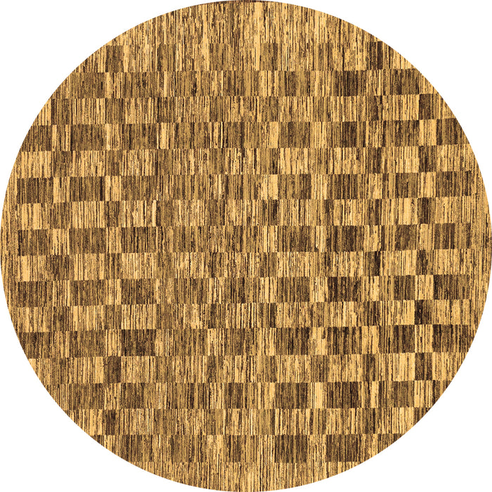Round Checkered Brown Modern Rug, abs205brn