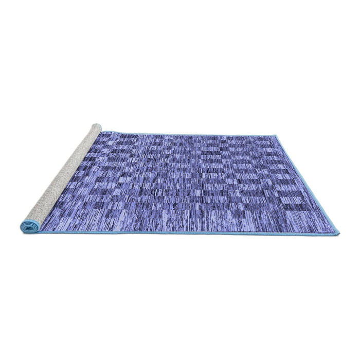 Sideview of Machine Washable Checkered Blue Modern Rug, wshabs205blu